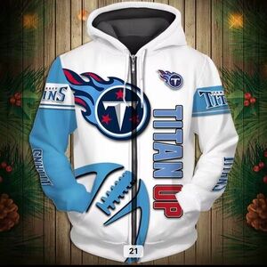 White and Blue Titans Hoodie
